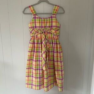 Bonnie Jean Multicolor Plaid Dress with Bow